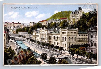 Pohlednice Karlovy Vary Lázeňský dům 1929 (P1659)