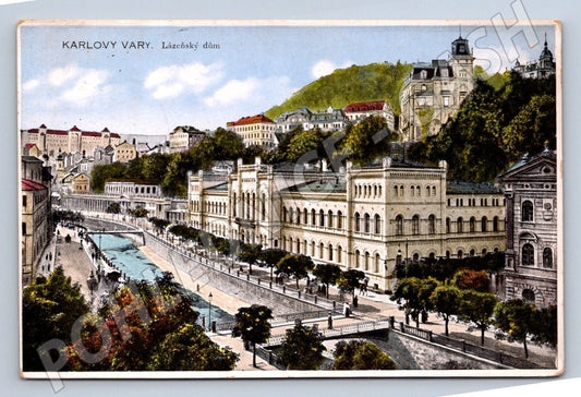 Pohlednice Karlovy Vary Lázeňský dům 1929 (P1659)