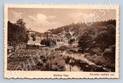 Pohlednice Karlovy Vary kavárna Císařský sad (P1667)