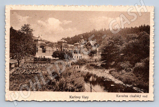 Pohlednice Karlovy Vary kavárna Císařský sad (P1667)