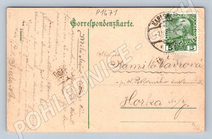 Pohlednice Karlovy Vary Karlsbad Vřídelní kolonáda 1908 PP (P1671)