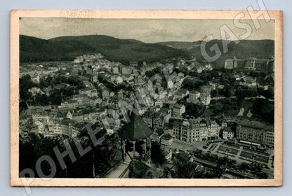 Pohlednice Karlovy Vary Carlsbad celkový pohled 1937 (P1672)