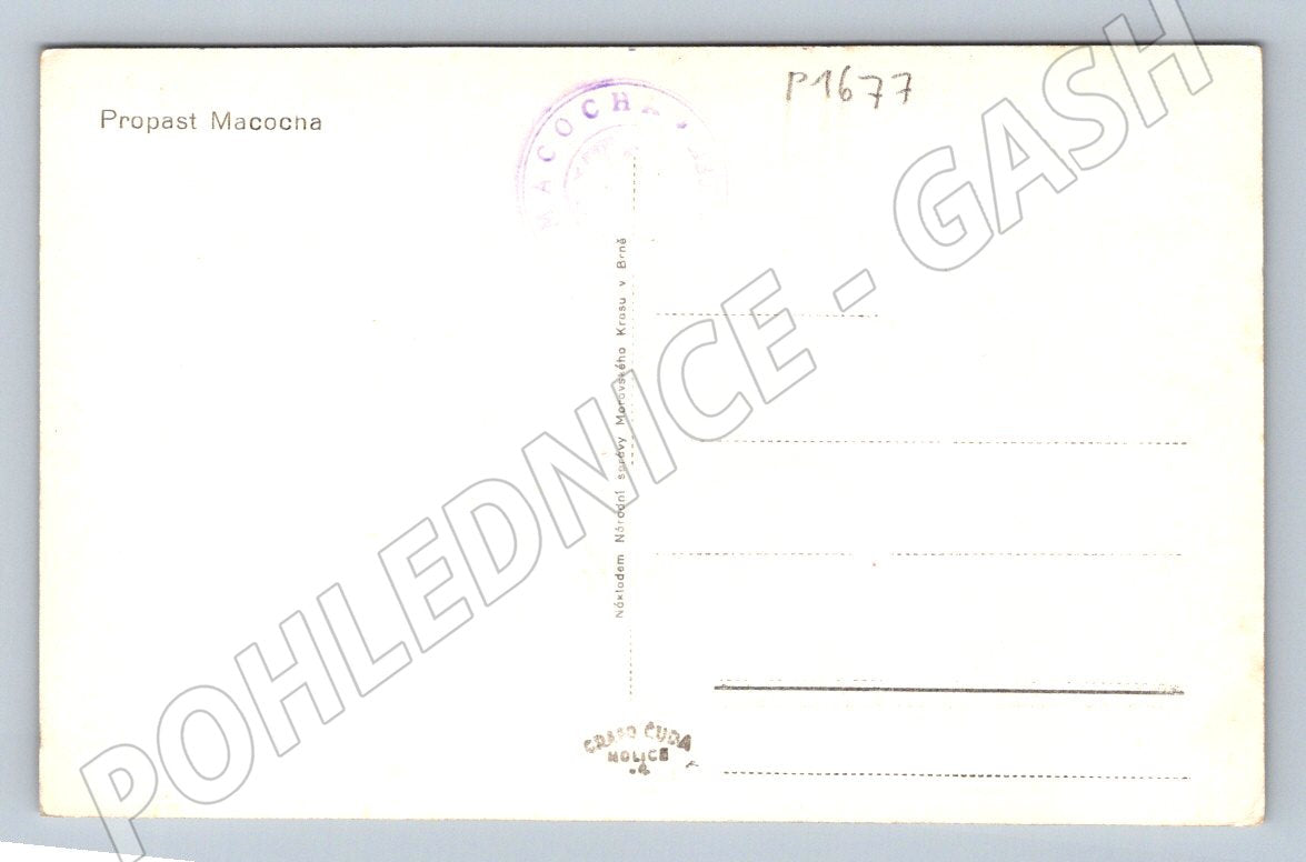 Pohlednice Moravský kras Propast Macocha ČB (P1677)