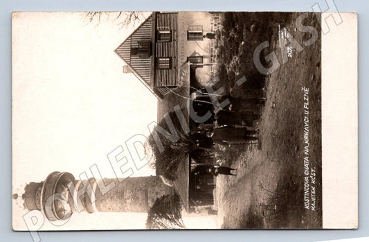 Pohlednice Plzeň Jiráskův vrch Kostincova chata a rozhledna (P1681)