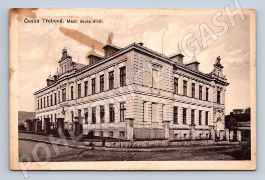 Pohlednice Česká Třebová měšťanská dívčí škola 1923 (P1697)