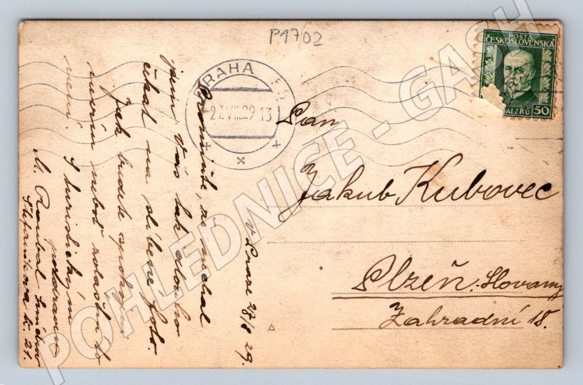 Pohlednice horská chata ČSR 1929 zn Masaryk (P1702)