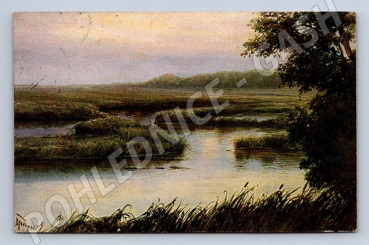 Pohlednice A Prokofieff Stille Wasser umělecká krajina (P1710)
