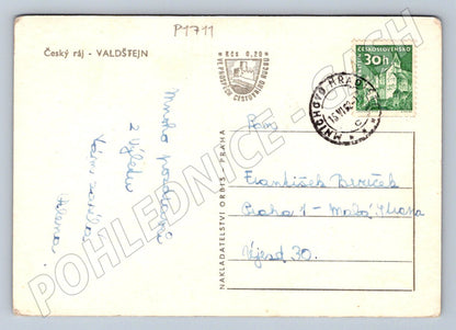 Pohlednice Český ráj Valdštejn 1962 raz (P1711)