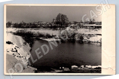 Pohlednice zimní krajina u řeky ČSR psaná (P1713)
