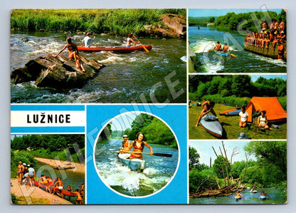Pohlednice Lužnice vodáctví barevná koláž (P1722)