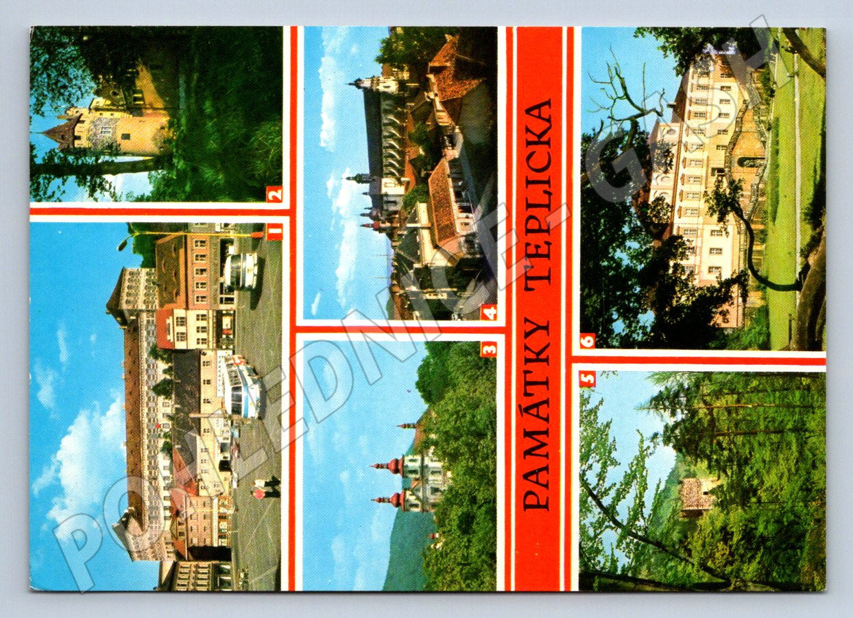 Pohlednice Teplicko památky hrady zámky kláštery více záběrů (P1726)