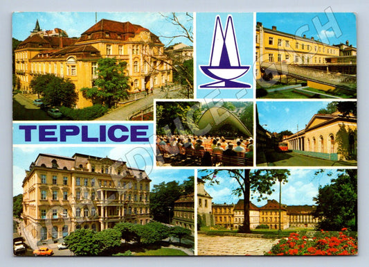 Pohlednice Teplice koláž lázeňských domů PP 1977 (P1729)