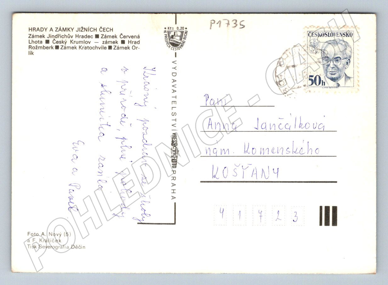 Pohlednice Jižní Čechy hrady a zámky PP ČSSR (P1735)