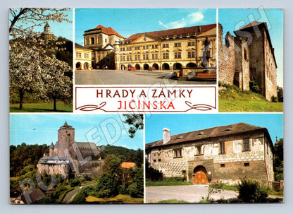 Pohlednice Jičínsko hrady a zámky koláž ČSSR (P1737)