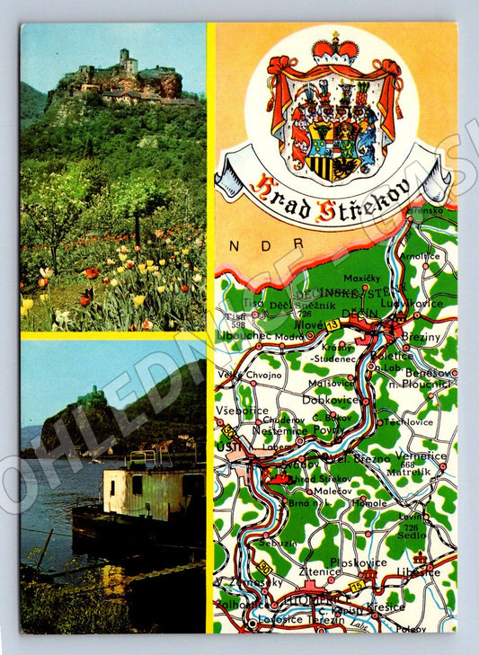 Pohlednice Hrad Střekov mapa a fotografie Orbis ČSR (P1739)