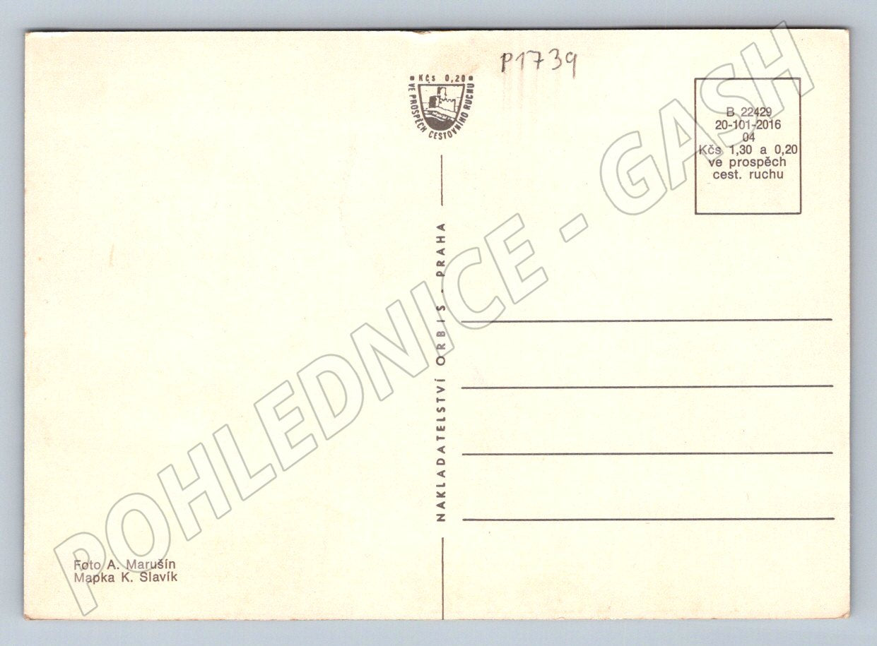 Pohlednice Hrad Střekov mapa a fotografie Orbis ČSR (P1739)