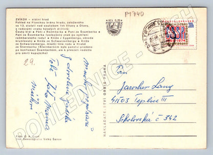 Pohlednice Zvíkov státní hrad erby rodů kolorovaná (P1740)