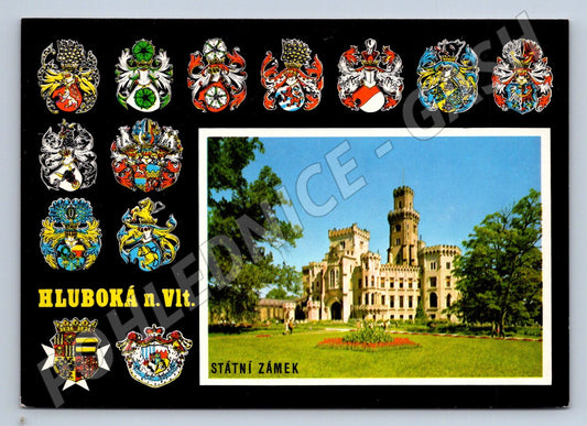 Pohlednice Hluboká nad Vltavou státní zámek erby (P1742)