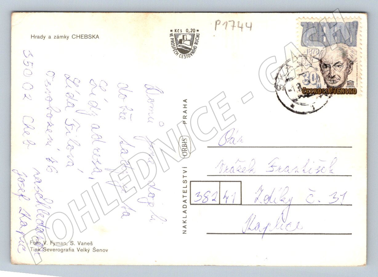 Pohlednice Chebsko hrady a zámky (P1744)