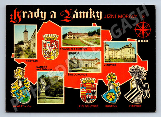 Pohlednice  Roštejn Náměšť Rájec Židlochovice Vizovice (P1755)