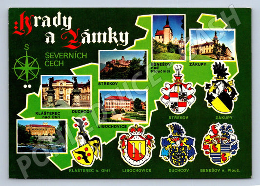 Pohlednice Severní Čechy hrady a zámky Benešov Zákupy Střekov (P1758)
