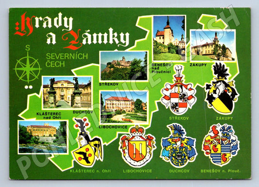 Pohlednice Severní Čechy hrady a zámky Benešov Zákupy Střekov  (P1759)