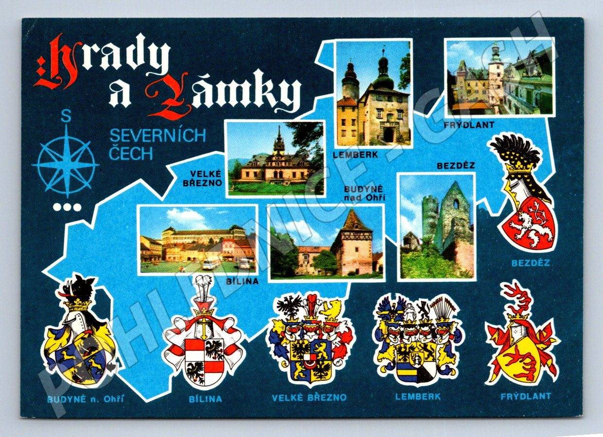 Pohlednice Březno Lemberk Frýdlant Bezděz Budyně Bílina(P1760)