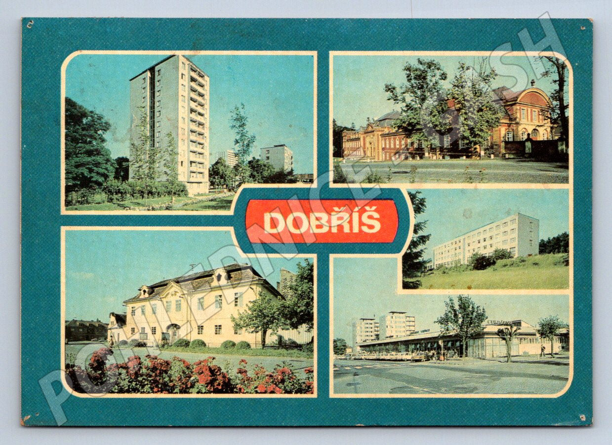 Pohlednice Dobříš více záběrů zn ČSSR Panorama Praha (P1769)