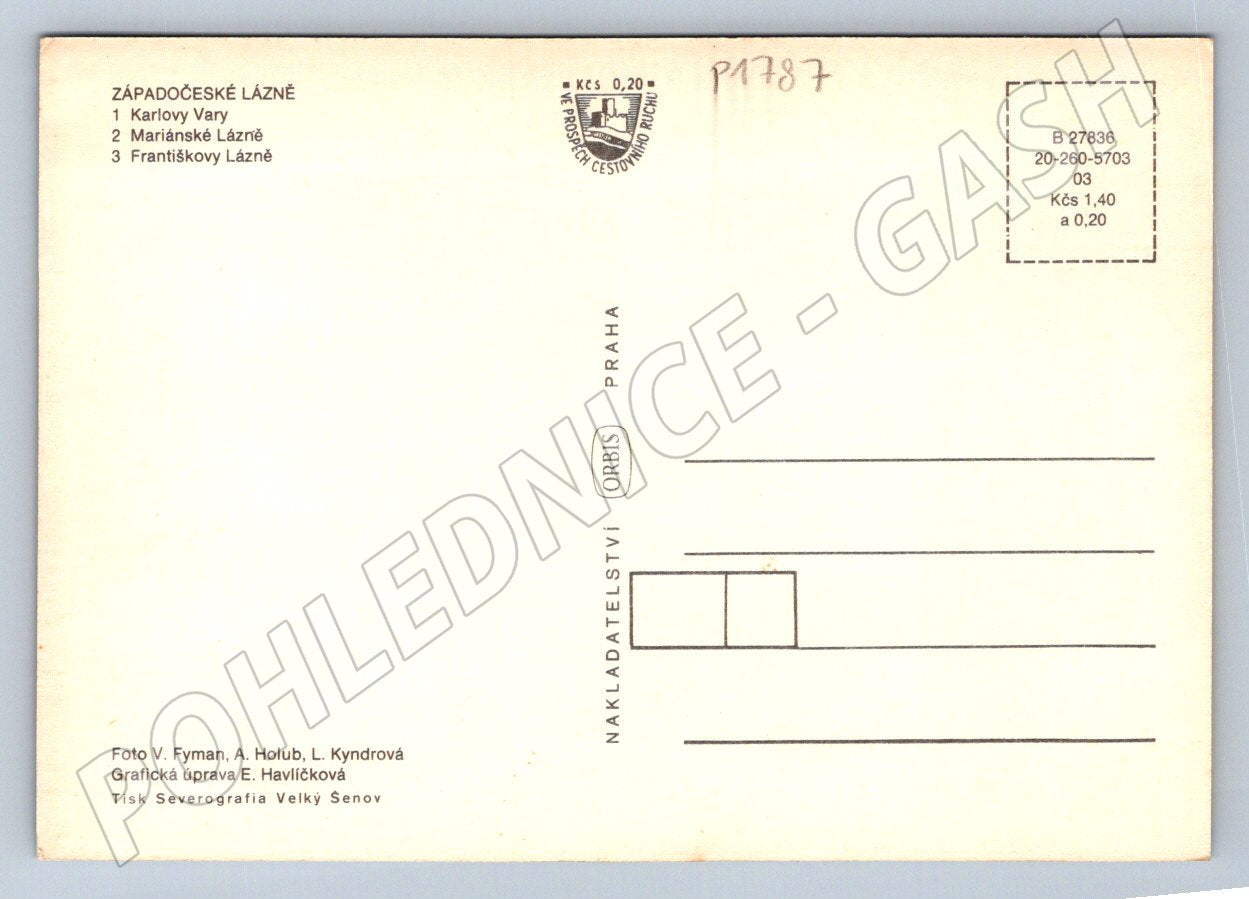 Pohlednice  koláž Karlovy Vary Mariánské Františkovy Lázně (P1787)