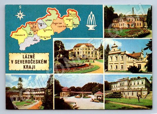 Pohlednice Severočeský kraj lázně koláž (P1789)