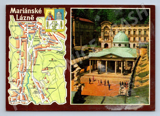 Pohlednice Mariánské Lázně kolonáda mapa (P1797)