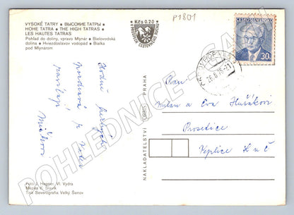Pohlednice Vysoké Tatry Bielovodská dolina mapa raz 1975 (P1801)