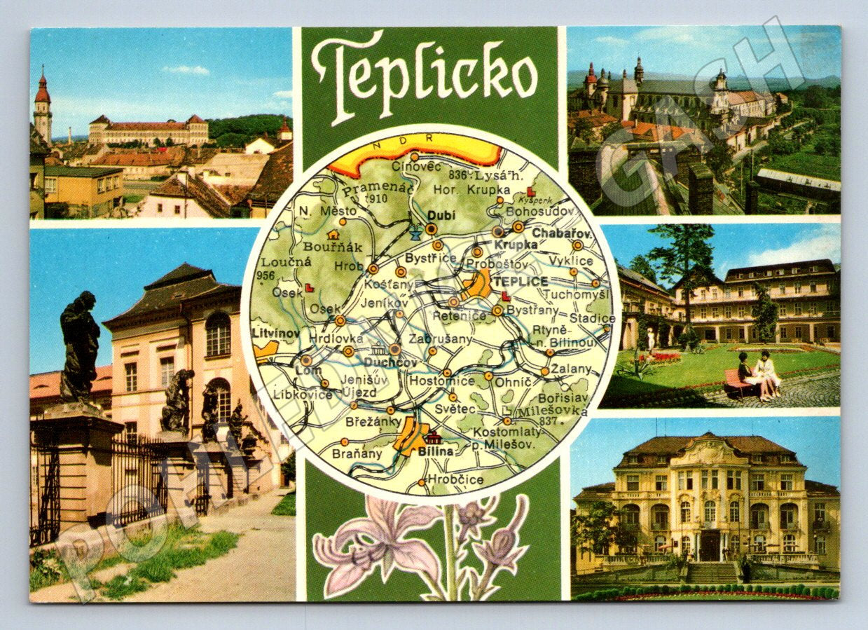 Pohlednice Teplicko mapa památky (P1812)
