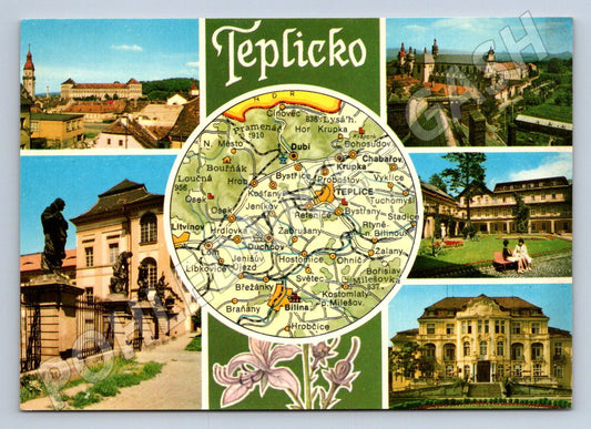 Pohlednice Teplicko mapa památky (P1812)