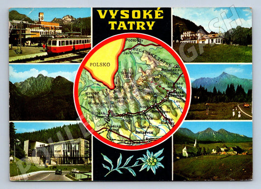 Pohlednice Vysoké Tatry koláž mapa Československo (P1813)