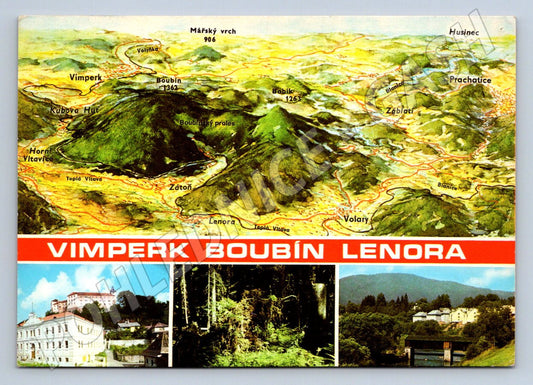 Pohlednice Šumava Vimperk Boubín Lenora mapa fotografie (P1817)