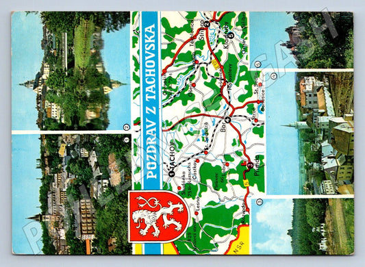 Pohlednice Tachovsko mapa koláž (P1818)