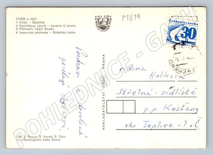 Pohlednice Chebsko mapa památky přehrady ČSR (P1819)