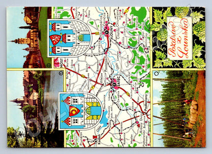 Pohlednice Lounsko mapa památky chmelnice Orbis (P1822)