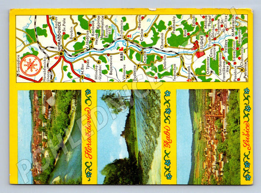 Pohlednice Horažďovice Rábí Sušice mapa Orbis (P1824)