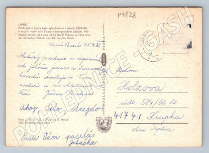 Pohlednice Lipno barevná mapa fotografie 1973 PP (P1828)