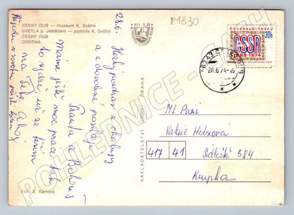 Pohlednice Kraj Karolíny Světlé pod Ještědem 1974 ČSSR (P1830)