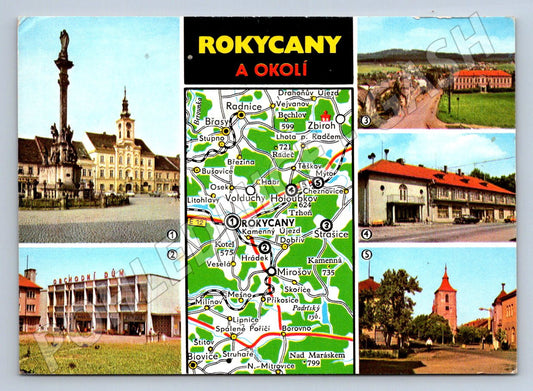Pohlednice Rokycansko více záběrů mapa (P1831)