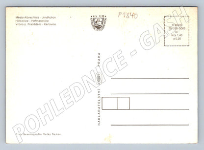 Pohlednice Město Albrechtice a okolí mapa více záběrů (P1840)