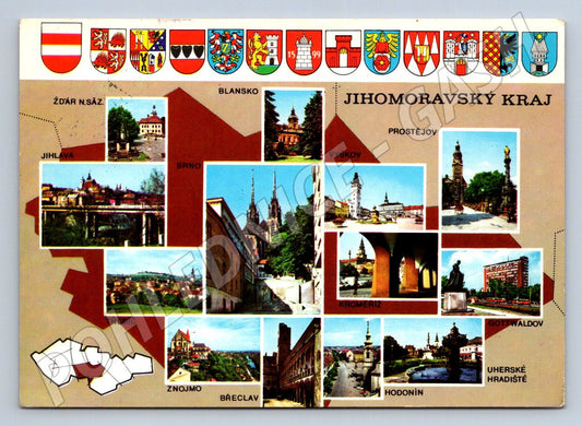 Pohlednice Jihomoravský kraj více záběrů erby (P1847)