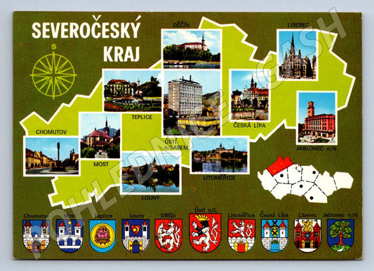 Pohlednice Severočeský kraj města 1978 raz (P1864)