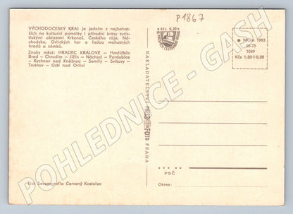 Pohlednice Východočeský kraj města znaky 1993 (P1867)