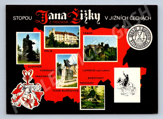 Pohlednice Stopou Jana Žižky v Čechách hrady zámky památníky (P1871)