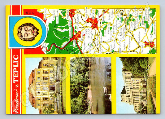 Pohlednice Teplice pozdrav barevná koláž (P1873)