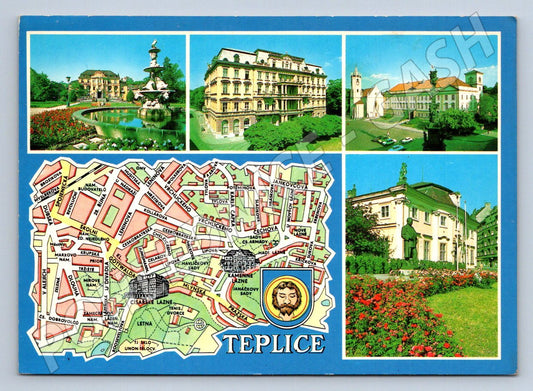 Pohlednice Teplice památky mapka Panorama Praha (P1878)